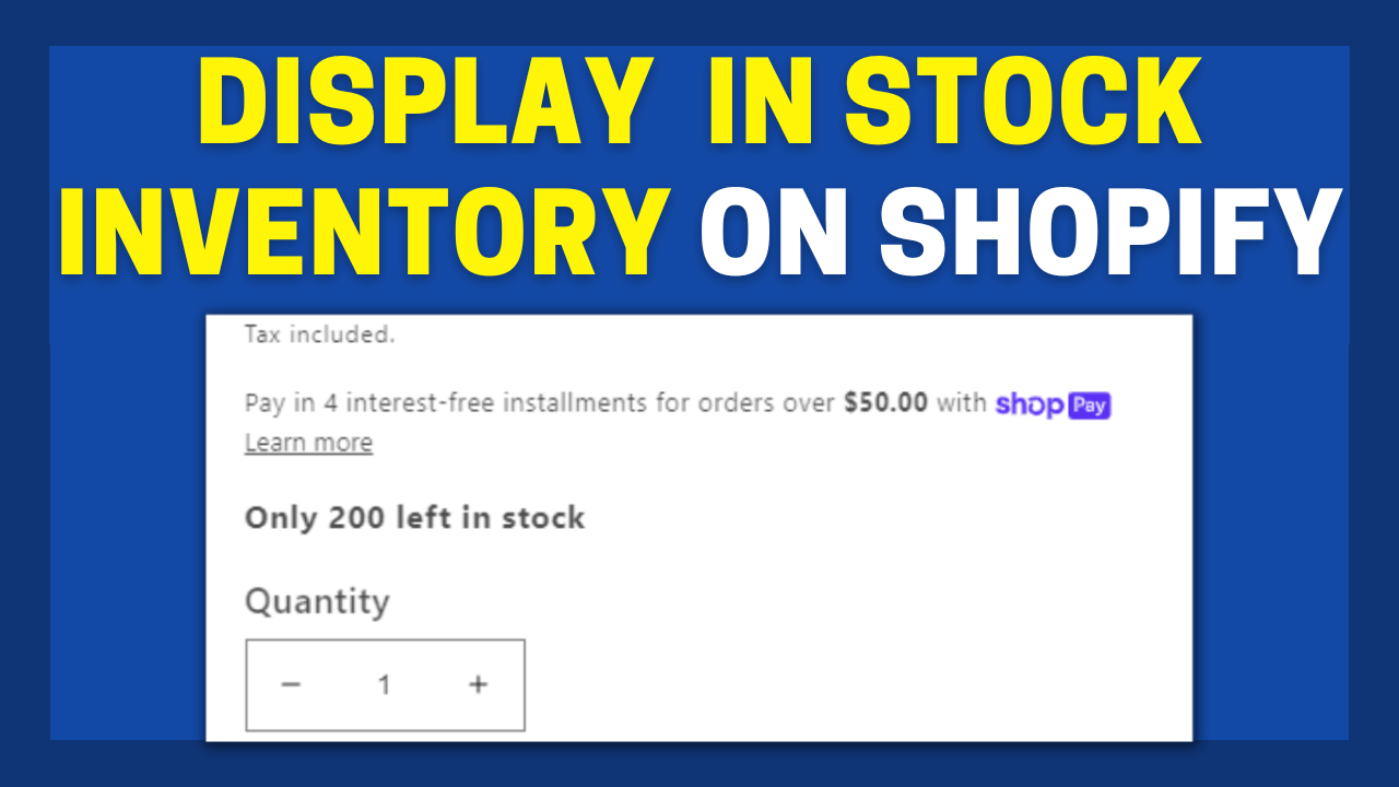 Display Inventory on Shopify For Free & Without App on Product Page